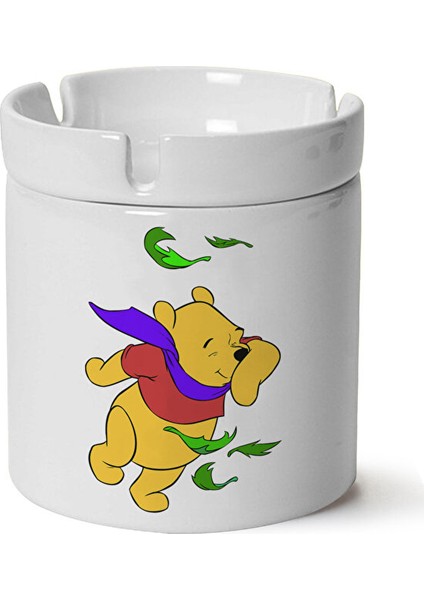 Winnie The Pooh Baskılı Porselen Küllük Makinede Yıkanabilir
