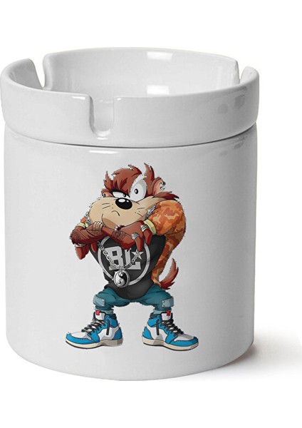 Tazmanya Canavarı Baskılı Porselen Küllük Makinede Yıkanabilir