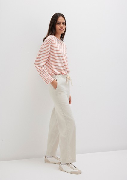 Beli Bağcıklı Bej Pantolon 1010945-35043