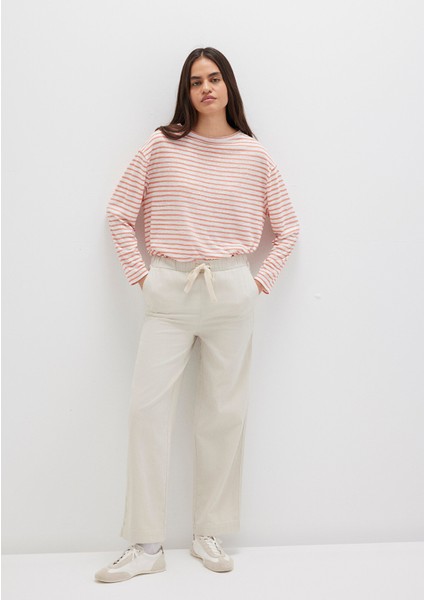 Beli Bağcıklı Bej Pantolon 1010945-35043