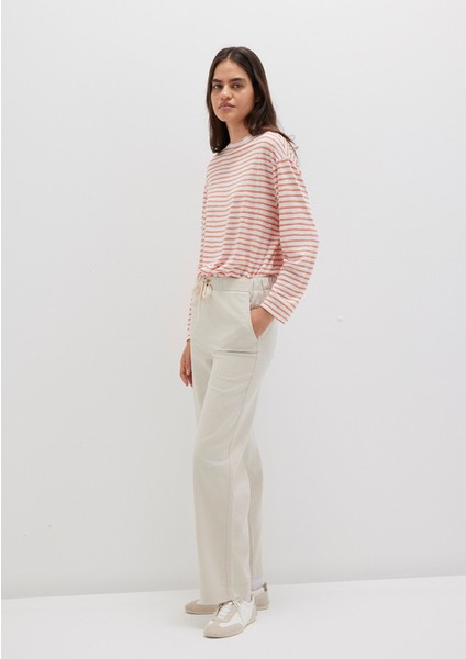 Beli Bağcıklı Bej Pantolon 1010945-35043