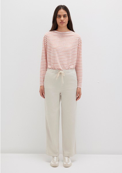 Beli Bağcıklı Bej Pantolon 1010945-35043