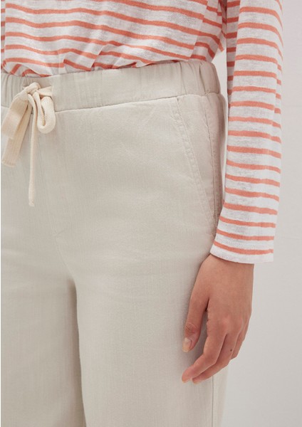 Beli Bağcıklı Bej Pantolon 1010945-35043