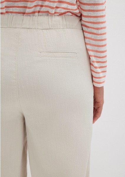 Beli Bağcıklı Bej Pantolon 1010945-35043