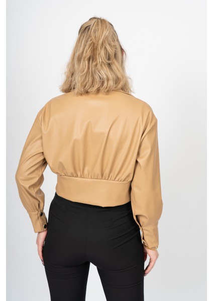 Chromeedge Asymmetric Leather Blouse – 7759 modelleri