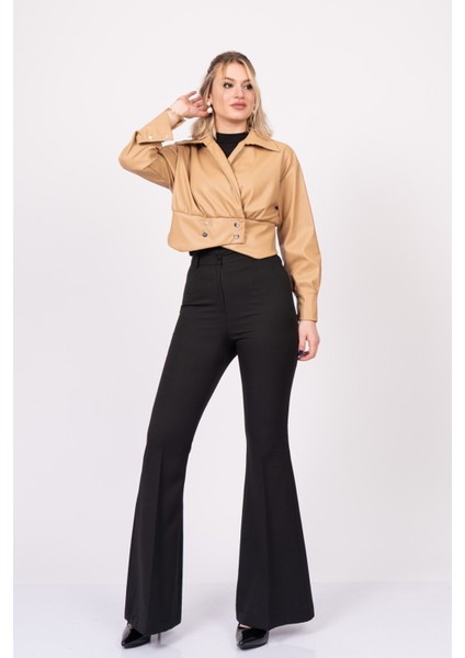 Chromeedge Asymmetric Leather Blouse – 7759 fırsatları