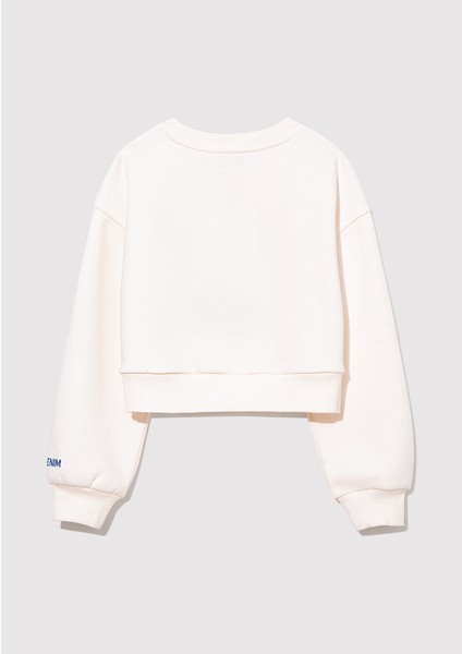 M Logo Baskılı Ekru Sweatshirt 7S10079-70057