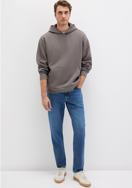 Kapüşonlu Antrasit Basic Sweatshirt 0S10275-70096