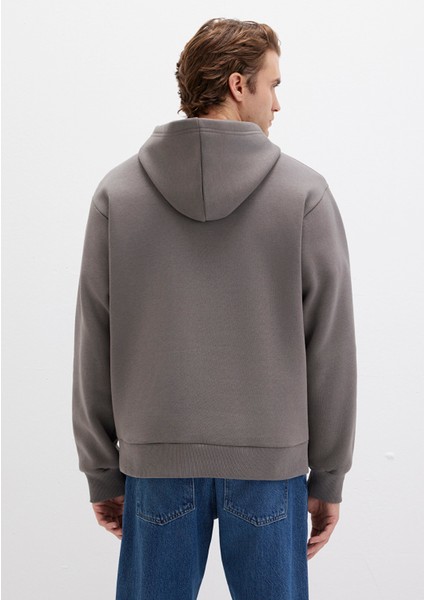 Kapüşonlu Antrasit Basic Sweatshirt 0S10275-70096