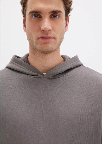 Kapüşonlu Antrasit Basic Sweatshirt 0S10275-70096