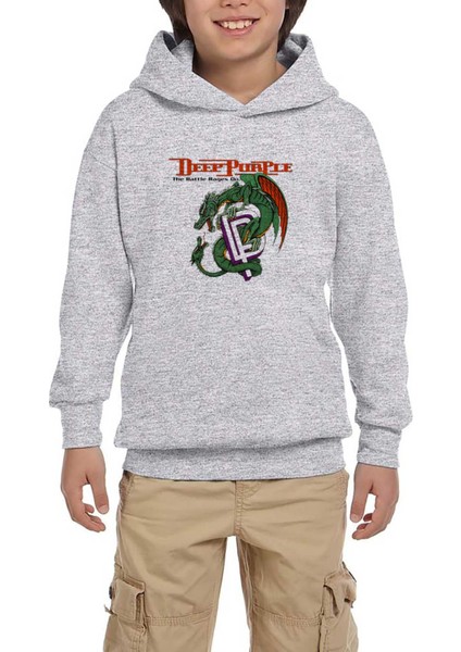 Deep Purple The Battle Rages Siyah Çocuk Kapşonlu Sweatshirt