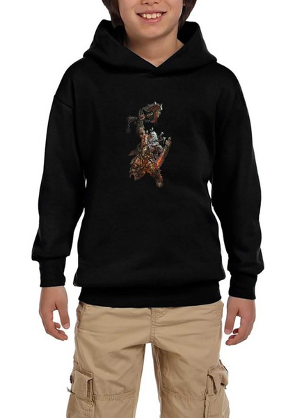 Diablo Iıı Hellfire World Of Warcraft Siyah Çocuk Kapşonlu Sweatshirt