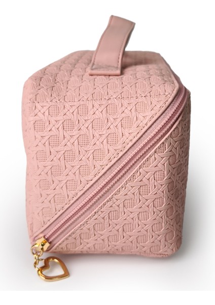 Çapraz Açılan Makyaj Çantası Pembe modelleri