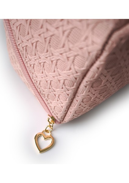 Çapraz Açılan Makyaj Çantası Pembe