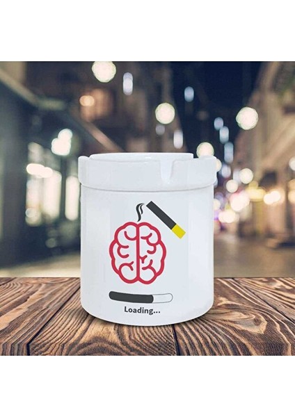 Esprili Küllük Beyine Yükleniyor Baskılı Kül Tablası