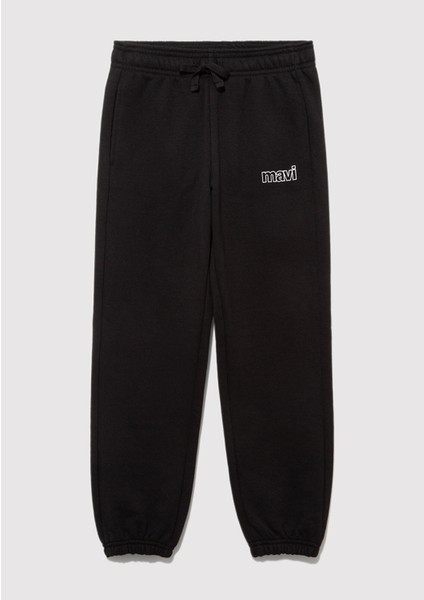 Mavi Logo Baskılı Siyah Eşofman Altı 6010004-900