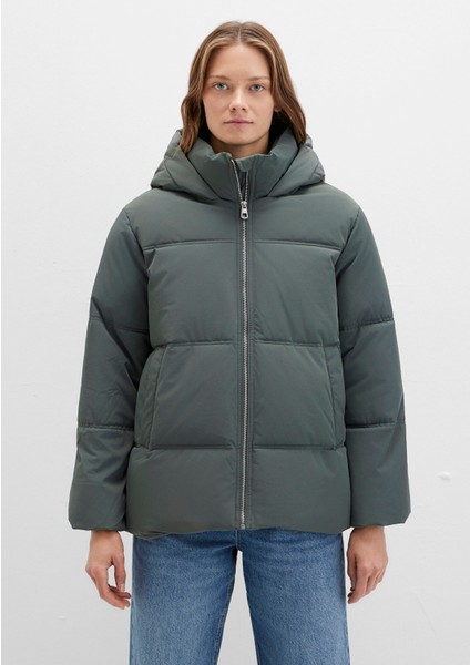 Su İtici Kapüşonlu Yeşil Şişme Mont 1110445-71598