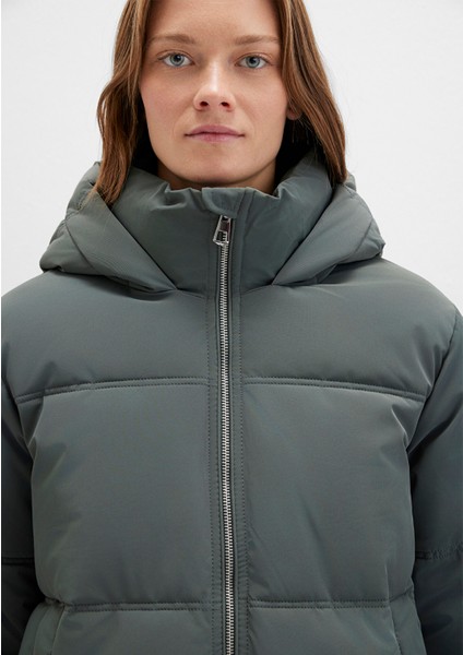 Su İtici Kapüşonlu Yeşil Şişme Mont 1110445-71598