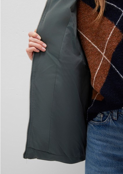 Su İtici Kapüşonlu Yeşil Şişme Mont 1110445-71598