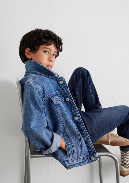 Ken 90lar Koyu Mavi Jean Ceket 6110001-86708