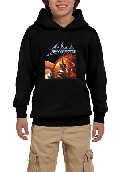 Sodom Agent Orange Siyah Çocuk Kapşonlu Sweatshirt