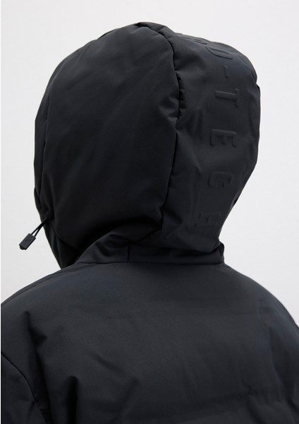 Su İtici Kapüşonlu Siyah Şişme Mont 0110313-71379