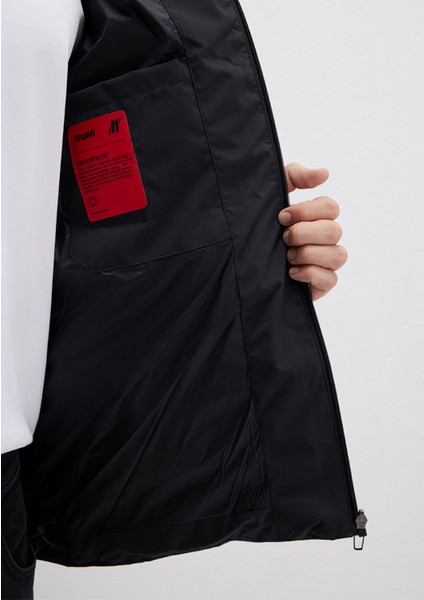 Su İtici Kapüşonlu Siyah Şişme Mont 0110313-71379