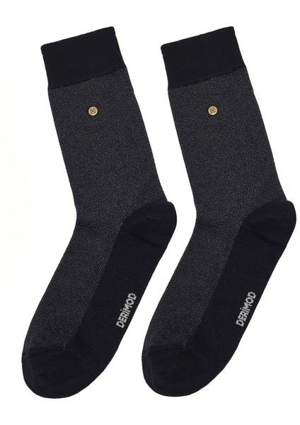 Erkek Siyah Bambu Uzun Çorap 000A2C35096F