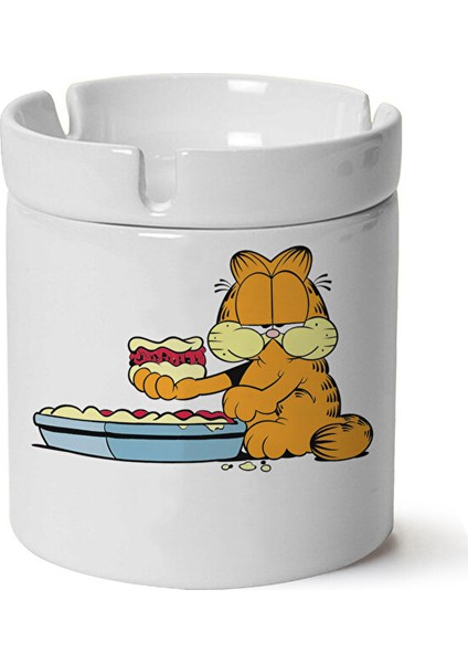 Garfield Baskılı Porselen Küllük Makinede Yıkanabilir