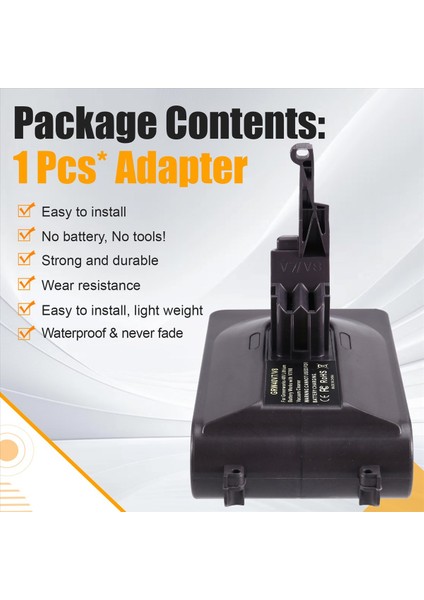 Greenworks 40V Aküyü V6 Serisi Kablosuz Dikey Süpürgeye Dönüştürmek Için GRW40V7V8 Adaptörü (Sadece Adaptör) (Yurt Dışından) fırsatları