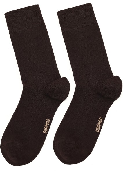 Erkek Kahverengi Bambu Uzun Çorap 000A2C35106F