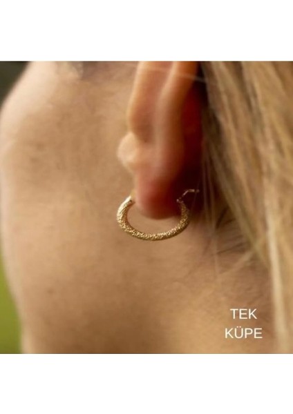 14 Ayar Altın Mini Ince Simli Tekli Küpe