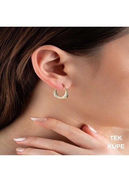 14 Ayar Altın Burgu Tekli Küpe