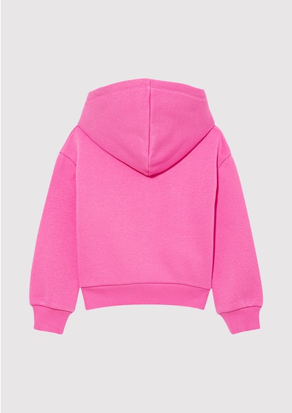 Mavi Logo Baskılı Kapüşonlu Pembe Sweatshirt 7610035-70982