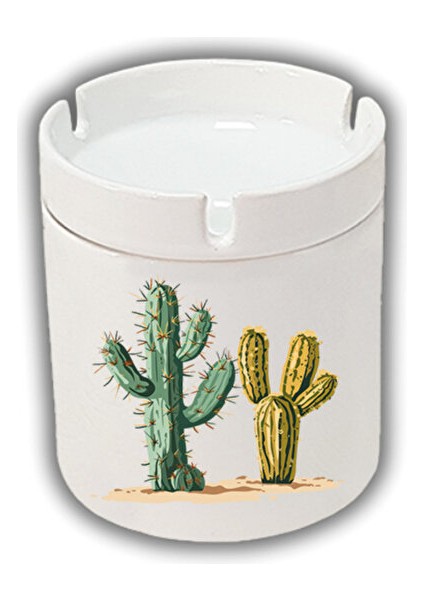 Kaktüsler Baskılı Küllük Kül Tablası