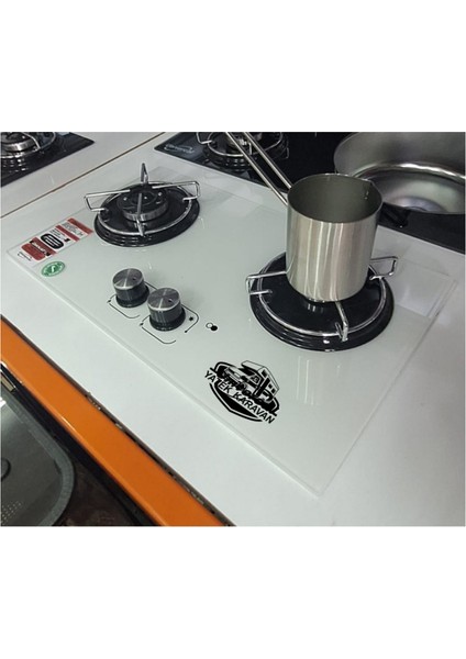 Iki Gözlü Ankastre Karavan Ocağı 30 x 50 cm Beyaz