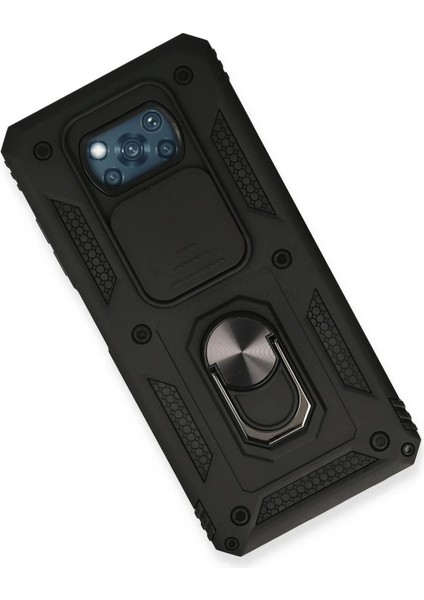 Xiaomi Pocophone X3 Kılıf Pars Lens Yüzüklü Silikon - Siyah modelleri