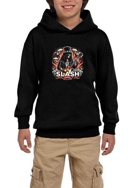 Slash Gibson Siyah Çocuk Kapşonlu Sweatshirt