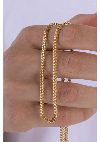 Altın Kaplama Köşeli Kare Kesim Erkek Çelik Zincir modelleri