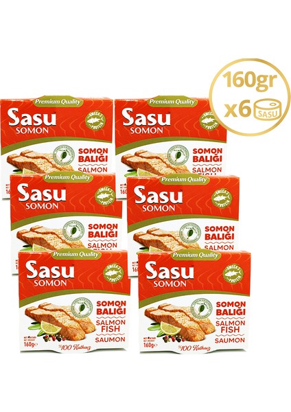 Zeytinyağlı Somon Balığı 6x160 gr Bütün Dilim