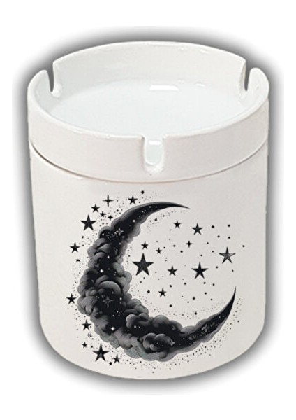 Siyah Ay ve Yıldız Baskılı Küllük