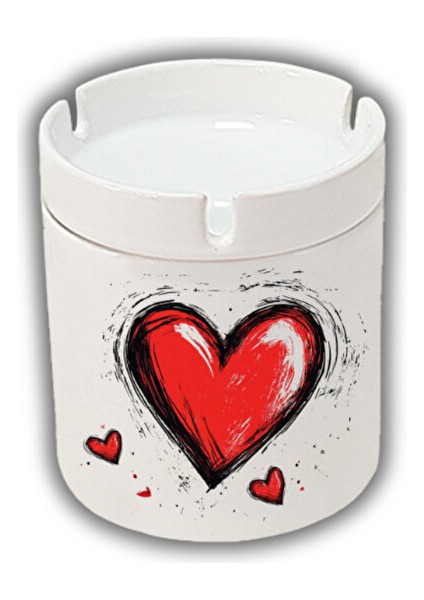 Kalp Baskılı Küllük Kül Tablası Doğum Günü Hediyesi