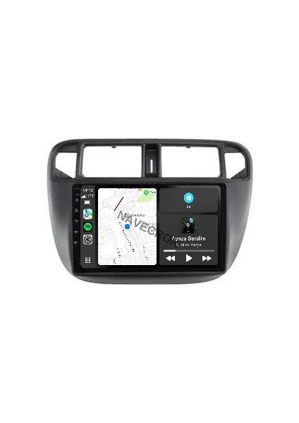 Honda Cıvıc Ies 1996-01 9" Uyumlu Android Multimedia Gerçek 4/64 Kablosuz Carplay Geri Görüş Kameralı