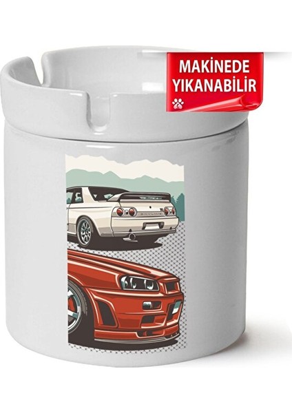 Nissan GTR34 Baskılı Porselen At-Söndür Küllük
