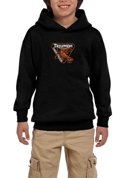 Triumph Tiger Troop Siyah Çocuk Kapşonlu Sweatshirt