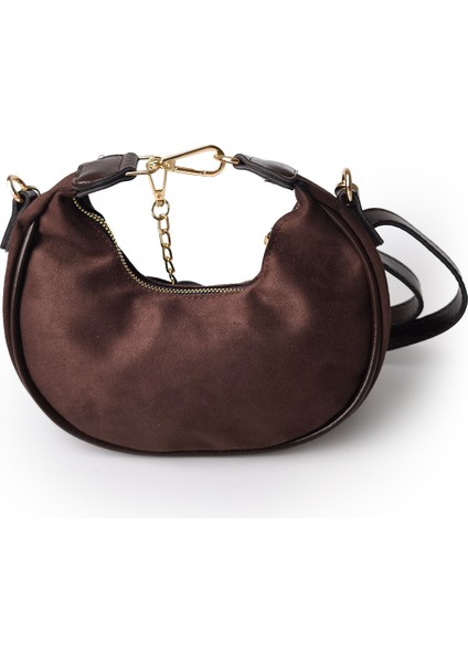 Moon Henna Omuz Çantası Süet Kahve fırsatları