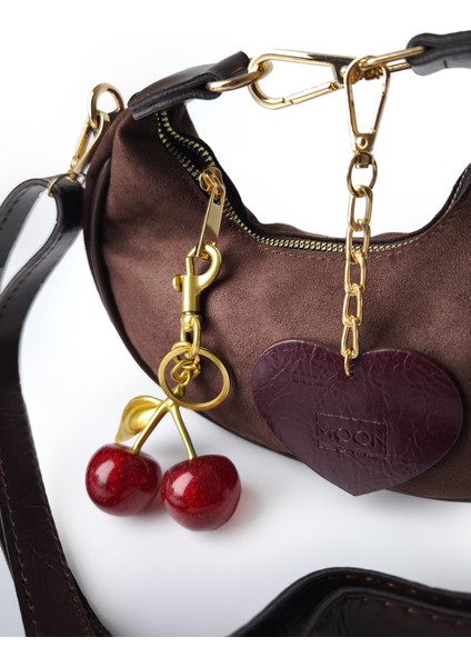 Moon Henna Omuz Çantası Süet Kahve indirimleri