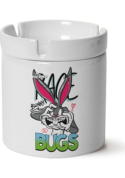 Bugs Bunny Baskılı Porselen Küllük Makinede Yıkanabilir