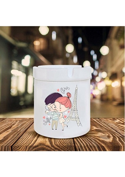 Beyaz Love In Paris Temalı Küllük