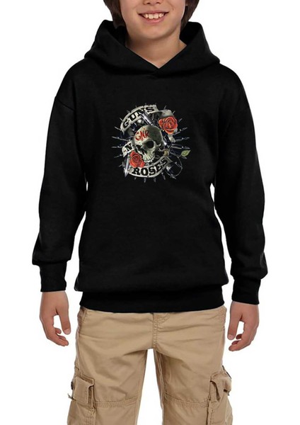 Gun N Roses Firepower Siyah Çocuk Kapşonlu Sweatshirt